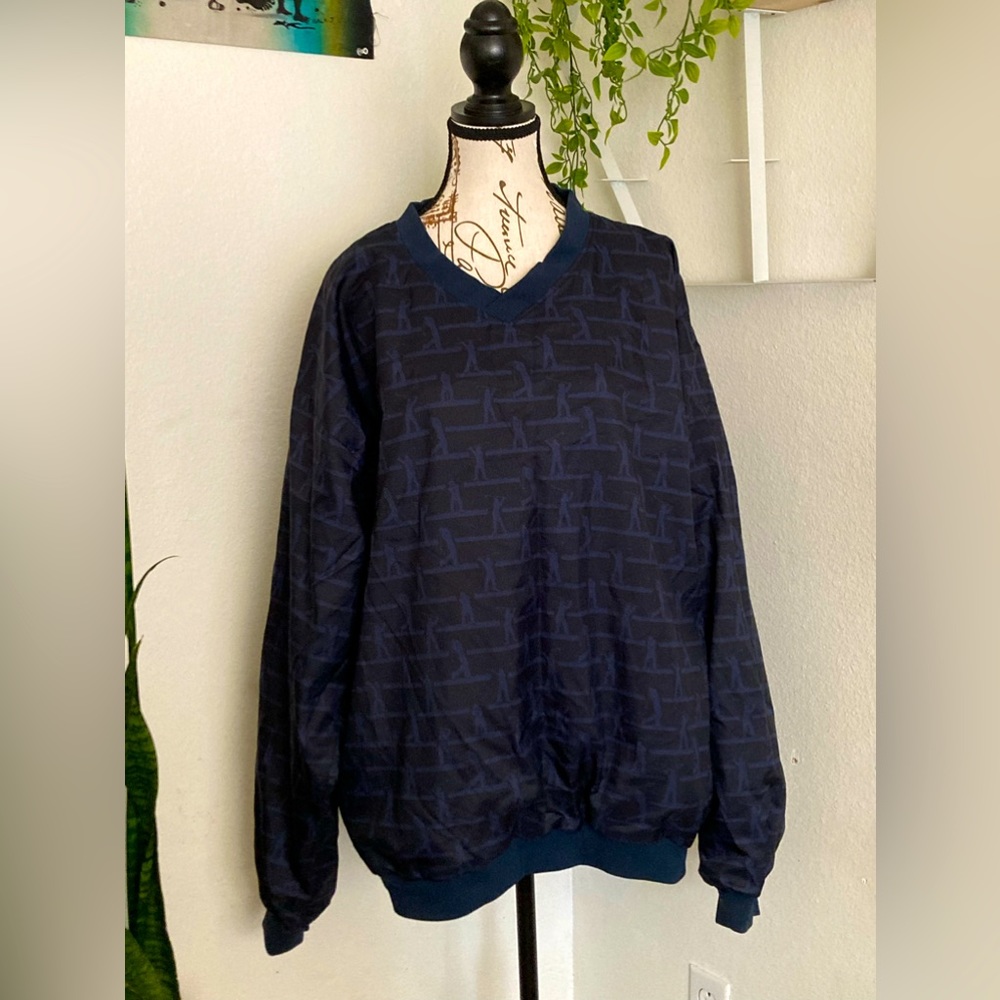 Forrester Golfing V-neck Pull Over Windbreaker Navy blue size: XL